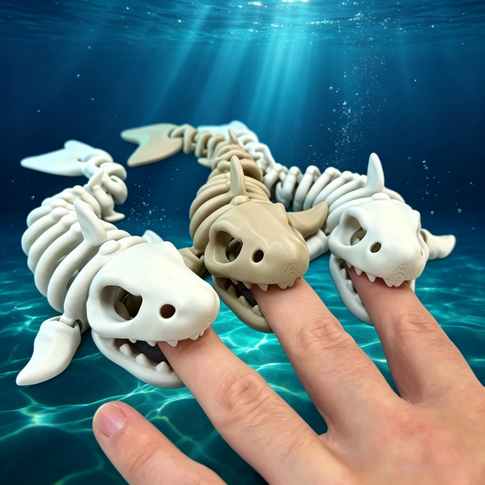 Aquarium Fish Items - Скелет акулы для аквариума: подвижное украшение,