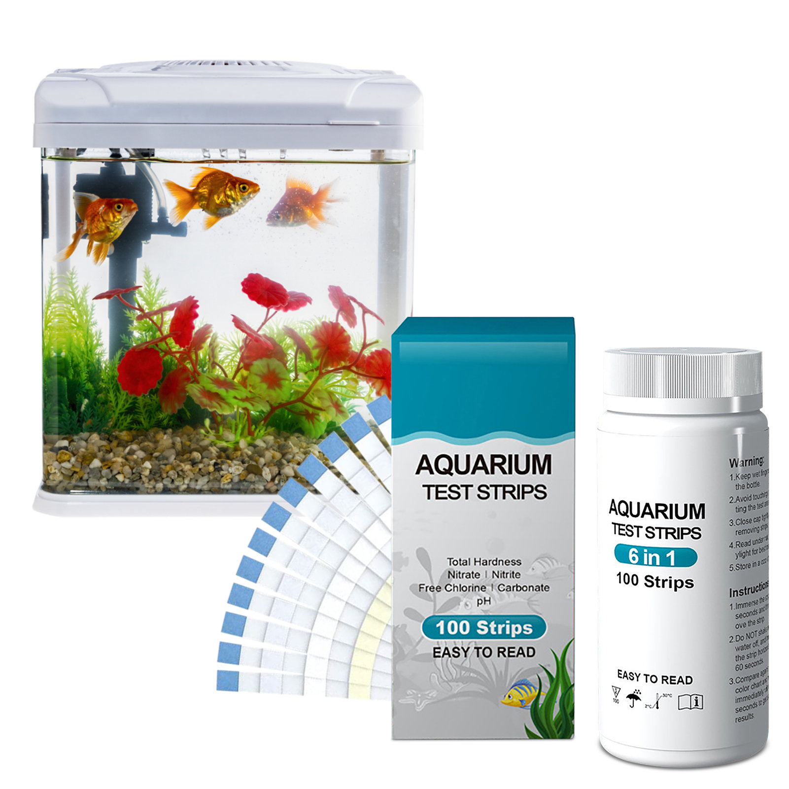 Aquarium Test Kit - Тест-полоски 6 в 1 для определения