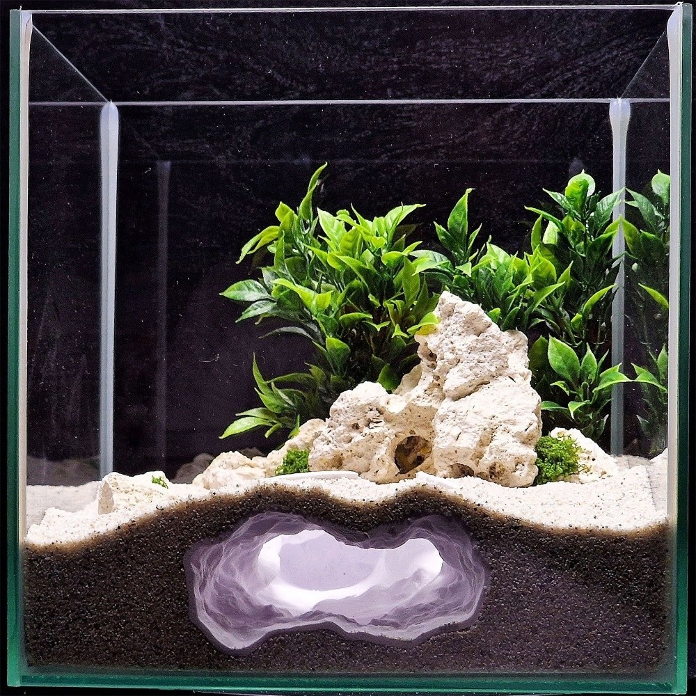 Aquarium Fish Hide - Высокореалистичный 3D-печатный ландшафтный камень-пещера для аквариума,