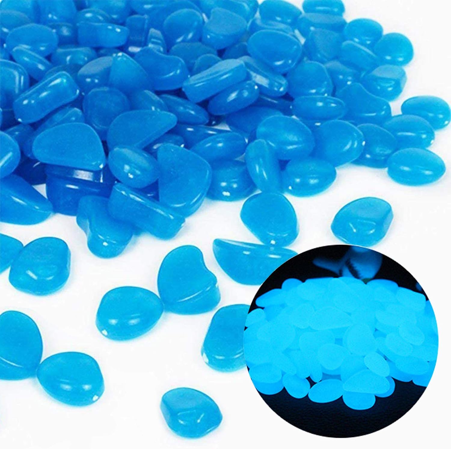 Aquarium Fish Items - Скели для аквариума, светящиеся синие камешки